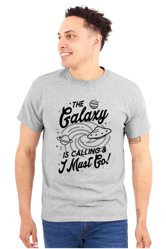 Outer Space Galaxy Adventure Cool UFO Plus Size Crewneck Graphic Tee Shirt Brisco Brands 3X