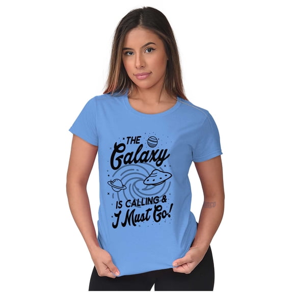 Outer Space Galaxy Adventure Cool UFO Women's T Shirt Ladies Tee Brisco Brands X