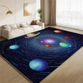 thumbnail image 1 of Outer Space Galaxy Area Rug Solar System Low Pile Rugs Modern Washable Boys Bedroom Carpet Easy Care For Nursery Playroom-5' × 7', 1 of 6