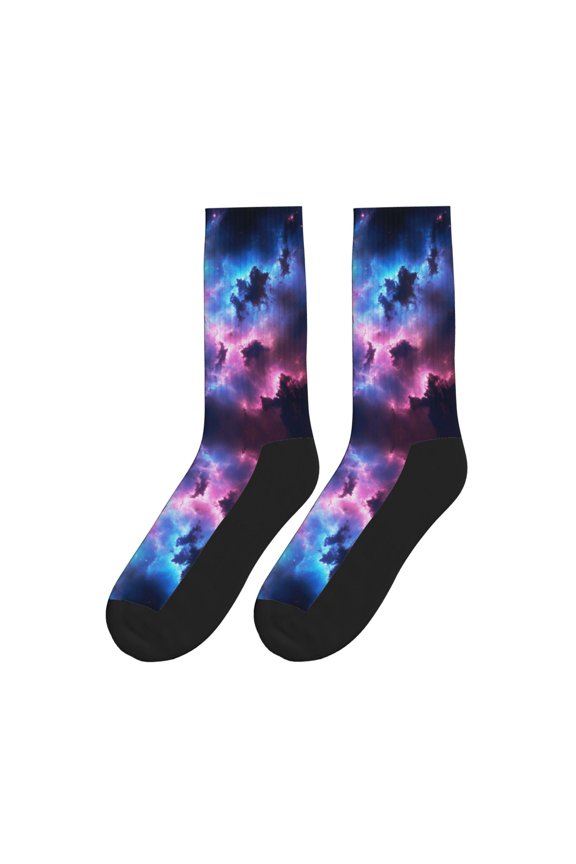 Outer Space Galaxy Colorful Athletic Crew Novelty Socks For Men Women