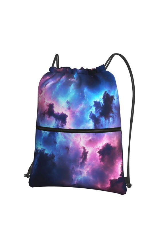 Outer Space Galaxy Drawstring Backpack Water Resistant String Bag Sports Sackpack Gym Sack For Men Women