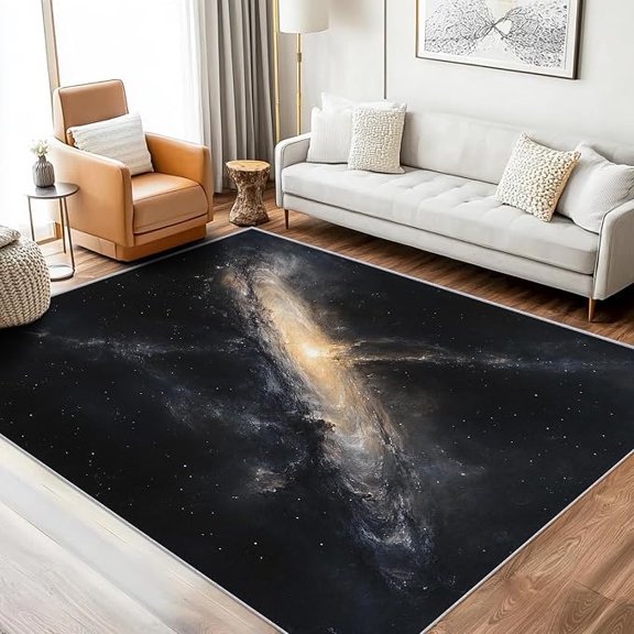 Outer Space Galaxy Rug, Washable Cosmic Area Rugs - Universe Carpet, Bedroom, Living Room, Home Decor, Soft, Non Slip, Non Shedding 5 x 8ft