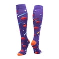 thumbnail image 1 of Outer Space Galaxy Socks Over the Calf (Purple/Orange/White, Medium), 1 of 2
