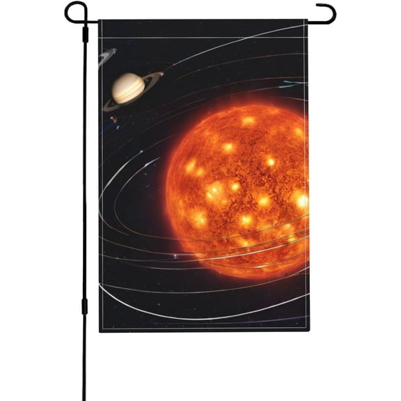 Outer Space Galaxy Solar System Print Spring Garden Flag Double Sided 12x18 Inches for Outdoor Seasonal Yard