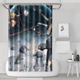 thumbnail image 1 of Outer Space Galaxy Wars Shower Curtain Blue Modern Polyester Waterproof Shower Curtain for Bathroom Home Decor with 12 Hooks 72x72in, 1 of 5