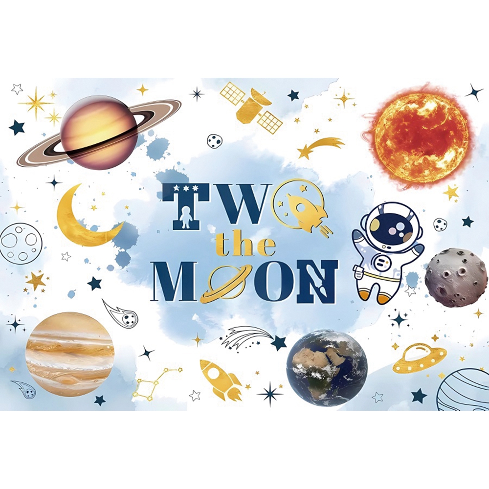 Outer Space Birthday Backdrop - 7x5ft Galaxy Universe Banner For Kids Boys Party Decor
