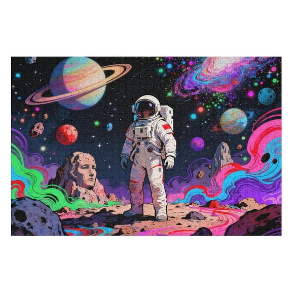 500 Piece Outer Space Galaxy Nebula Puzzle for Adults, 20.5x15 in – Astronaut Decoration, Family Activity, Game Night