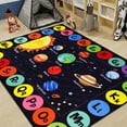 thumbnail image 1 of Outer Space Kids Rug Carpet for Playroom, ABC Educational Learning Area Rug, Non-Slip Solar System Road Play Play Rug for Kids Bedrooms, Classroom, Nursery Room Decor (Black, 59X39.4 INCH), 1 of 8