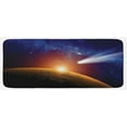 thumbnail image 1 of Outer Space Kitchen Mat, Comet Tail Approaching Planet Mars Cosmos Dark Solar System Scenery, Plush Decorative Kitchen Mat with Non Slip Backing, 47" X 19", Blue Orange, by Ambesonne, 1 of 1