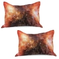 thumbnail image 1 of Outer Space Knitted Quilt Pillowcover Set of 2, Nebula Gas Cloud in Deep Outer Space Galaxy Expanse Milky Way Print, Standard Queen Pillow Sham Bedroom, 30" x 20", Burnt Orange Black, by Ambesonne, 1 of 1