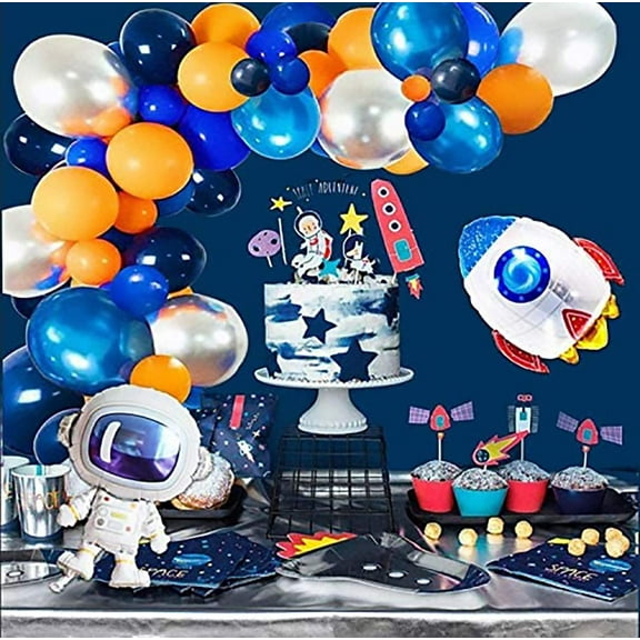 Outer Space Party Balloons Kit Space Party Supplies Decoration with Rocket Astronaut Balloon for Birthday Party Baby Shower Sloar System Party