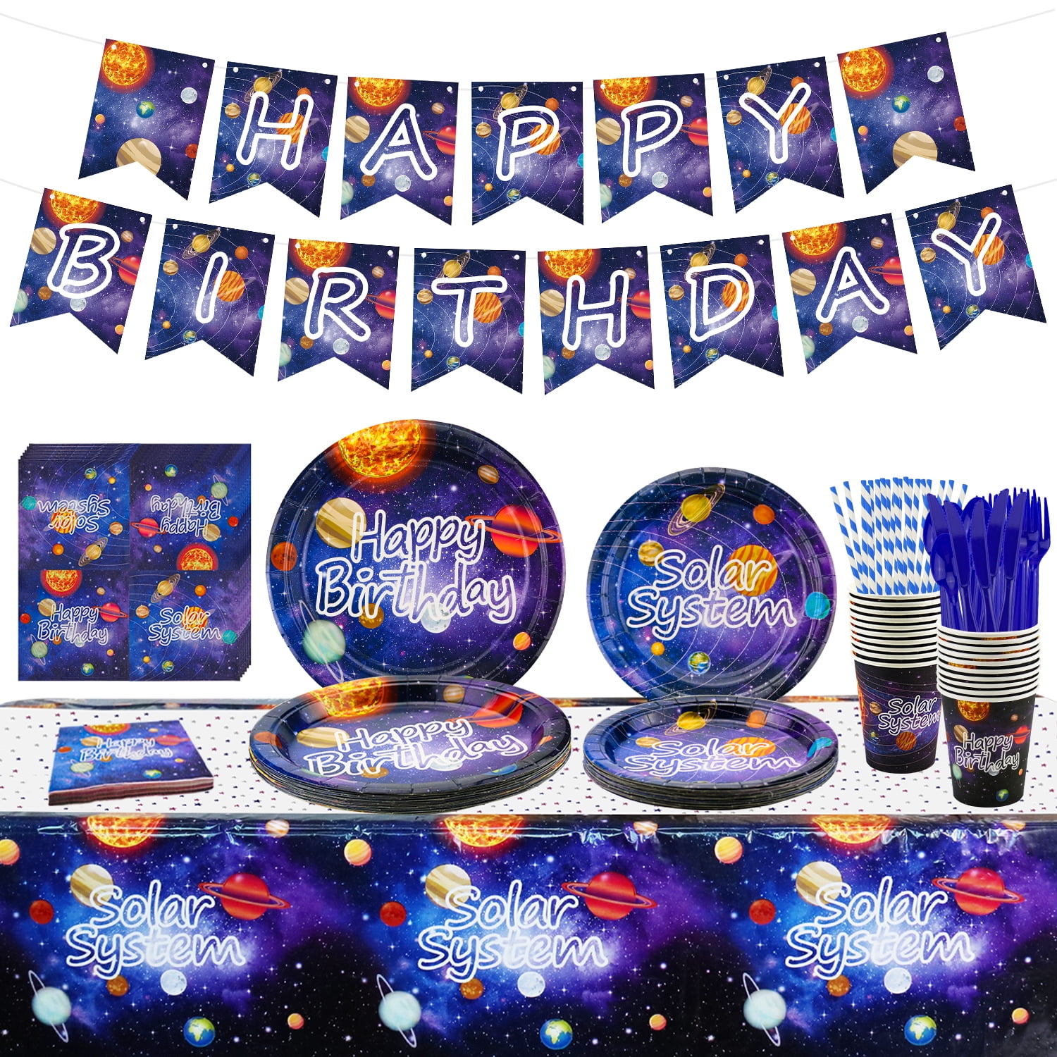Outer Space Party Supplies Solar System Galaxy Theme Happy