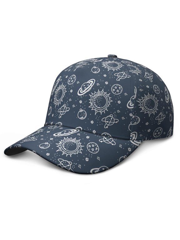 Outer Space Rocket Alien Spacecraft Baseball Cap – Stylish Adjustable Hat with Star Constellation Design for Boys, Teens, and Athletes