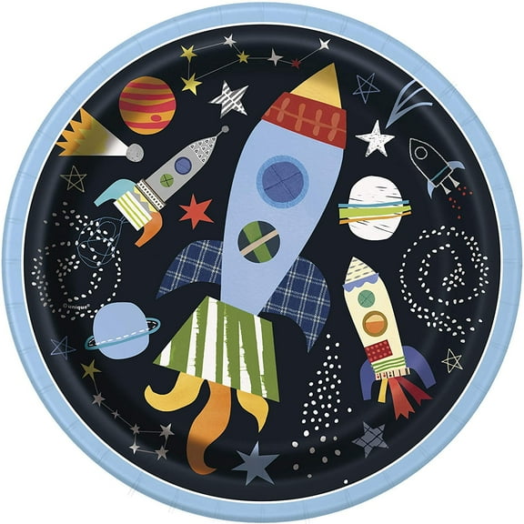 Outer Space Round Dinner Party Plates, 8 Ct.