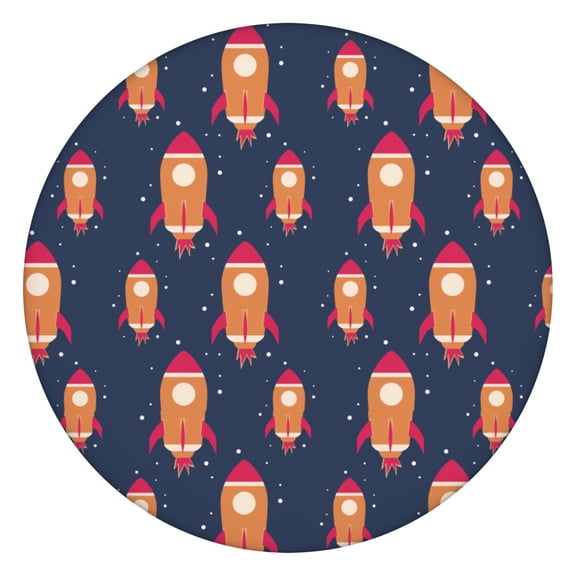 Outer Space Round Fitted Table Cover Spill-Proof & Scratch-Resistant for Kids & Pets