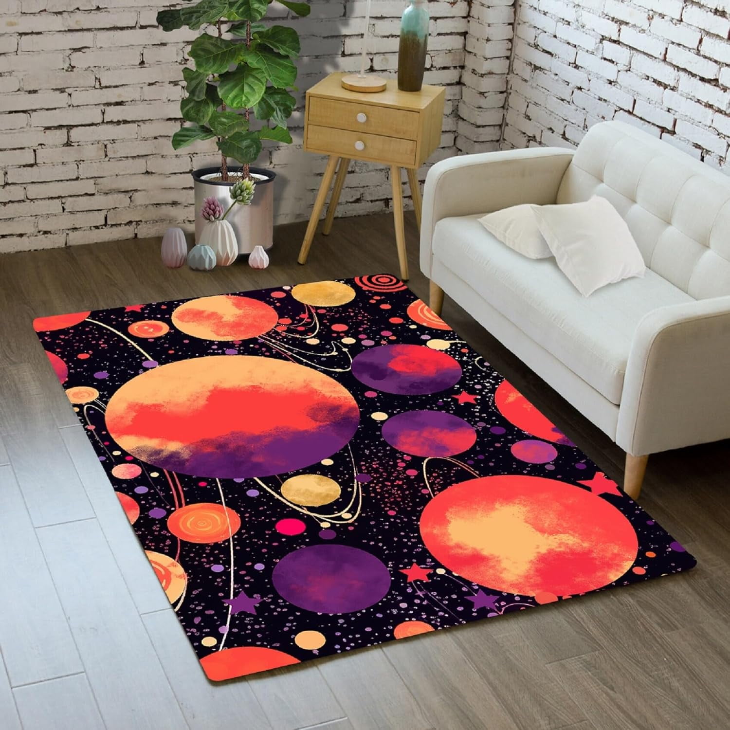 Outer Space Rug Starry Sky Area Rug Rug for Kids Room Galaxy