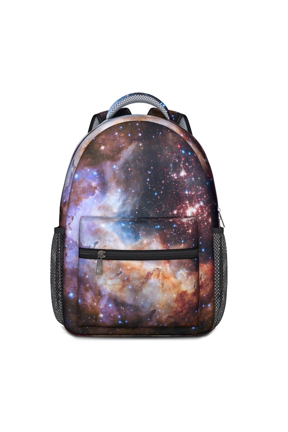 Outer Space School Backpack - Lightweight & Waterproof with Organized Storage, Rocket & Alien Design for Teens & Commuters