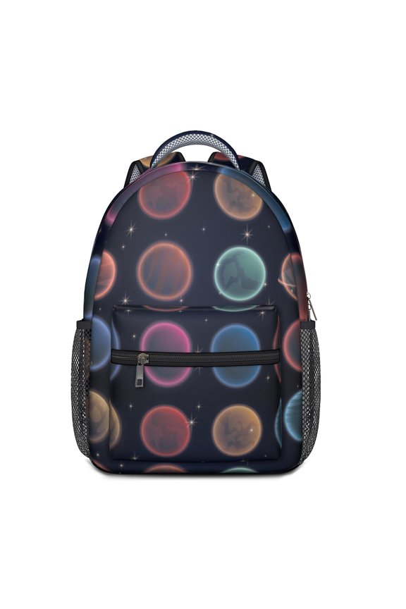 Outer Space School Backpack - Lightweight & Waterproof with Organized Storage, Rocket & Alien Design for Teens & Commuters