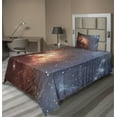 thumbnail image 1 of Ambesonne Nebula Fitted & Top Sheet Set with Sham, Astronomy Cosmos Space, Burnt Orange Blue, 1 of 4