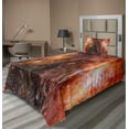 thumbnail image 1 of Ambesonne Nebula Fitted & Top Sheet Set with Sham, Gas Cloud in Deep Space, Burnt Orange Black, 1 of 4