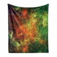 thumbnail image 1 of Outer Space Soft Flannel Fleece Blanket, North American and Pelican Nebula Gas Cosmic Planetary Object in Outer Space, Cozy Plush for Indoor and Outdoor Use, 50" x 60", Orange Green, by Ambesonne, 1 of 5