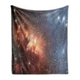 thumbnail image 1 of Outer Space Soft Flannel Fleece Throw Blanket, Detailed Image of Nebula Cloud Gas and Dust Universe Astronomy Print, Cozy Plush for Indoor and Outdoor Use, 70" x 90", Burnt Orange Blue, by Ambesonne, 1 of 5