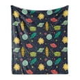 thumbnail image 1 of Outer Space Soft Flannel Fleece Throw Blanket, Galaxy Themed Image with Stars Planets Spacecrafts and Rockets, Cozy Plush for Indoor and Outdoor Use, 50" x 70", Multicolor, by Ambesonne, 1 of 6