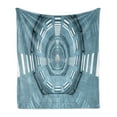 thumbnail image 1 of Outer Space Soft Flannel Fleece Throw Blanket, Spaceship Earth Corridor Adventure to Cosmos Ufo Lands Travel Architecture Walls, Cozy Plush for Indoor and Outdoor Use, 50" x 70", Blue, by Ambesonne, 1 of 5
