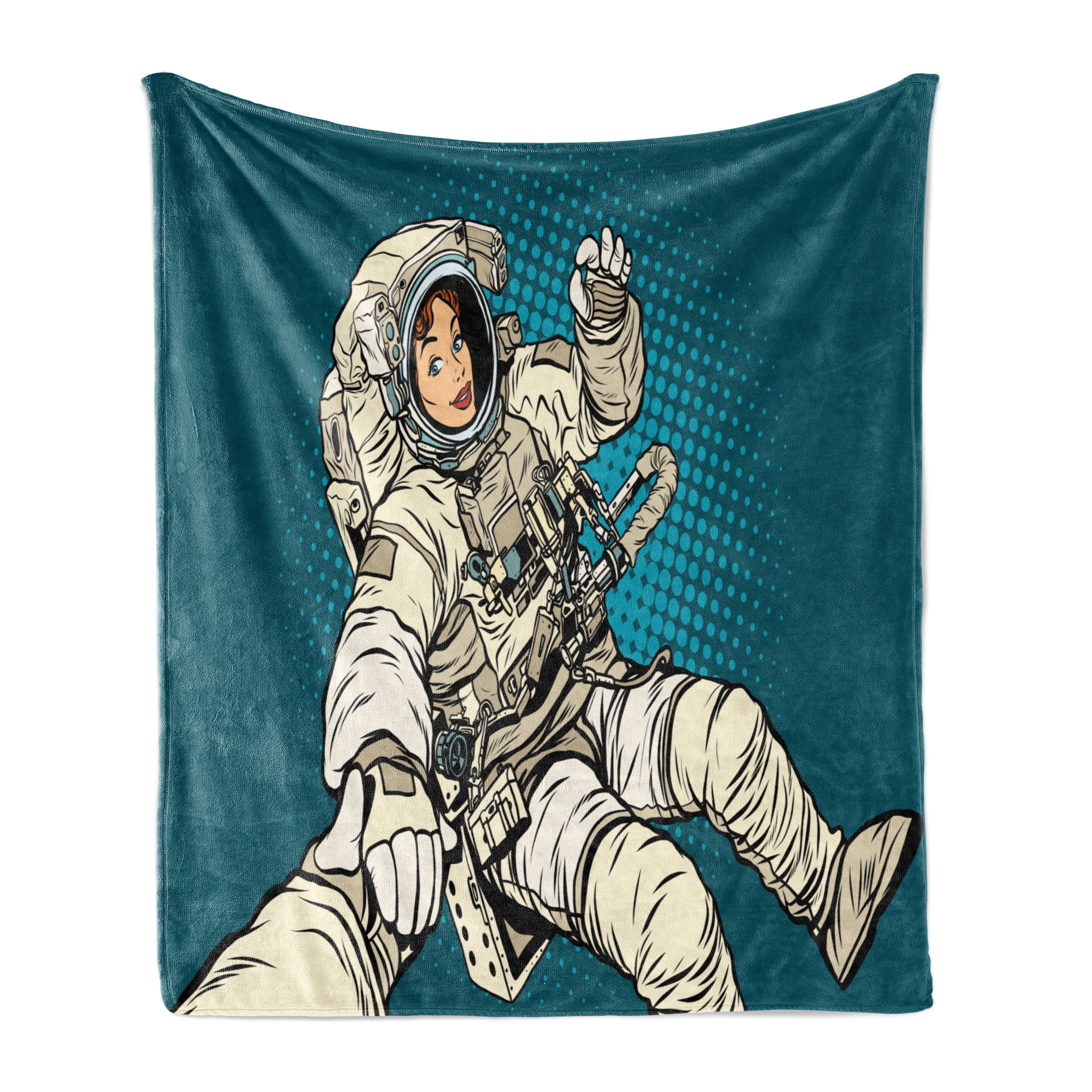 Outer Space Soft Flannel Fleece Throw Blanket, Woman Astronaut Hands ...