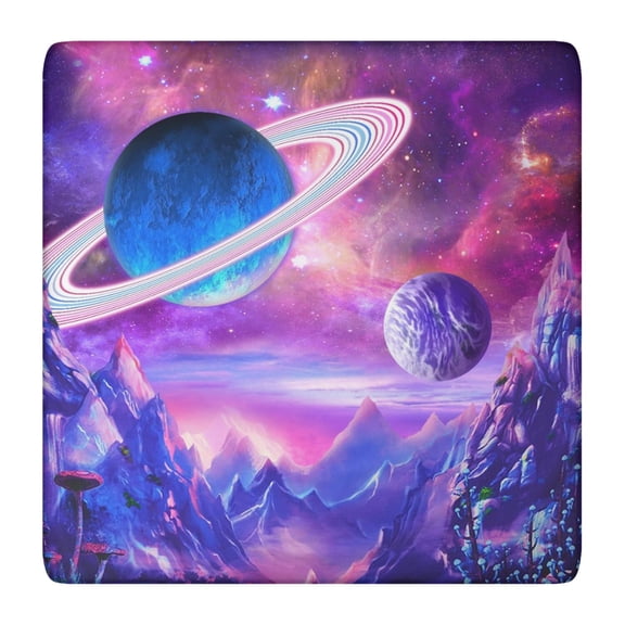 Outer Space Star Constellation Square Table Cover Wrinkle-Free Washable Tablecloth