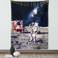 thumbnail image 1 of Outer Space Tapestry, American Spaceman on the Moon Future Solar Discovery in Deep Technology View, Wall Hanging for Bedroom Living Room Dorm Decor, 60W X 80L Inches, Blue Grey, by Ambesonne, 1 of 2