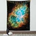 thumbnail image 1 of Outer Space Tapestry, Image of Crab Nebula in Early Age Clean Version of Original Space Print, Wall Hanging for Bedroom Living Room Dorm Decor, 40W X 60L Inches, Black Teal Orange, by Ambesonne, 1 of 5