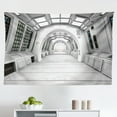 thumbnail image 1 of Outer Space Tapestry, Spacelaunch Spaceship Futuristic Interior Corridor Mars Planet World Image, Fabric Wall Hanging Decor for Bedroom Living Room Dorm, 2 Sizes, White and Red, by Ambesonne, 1 of 1