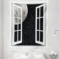 thumbnail image 1 of Outer Space Tapestry, Window to the Universe Themed Arrangement Moon with Stars Illustration, Fabric Wall Hanging Decor for Bedroom Living Room Dorm, 5 Sizes, Black Grey White, by Ambesonne, 1 of 1