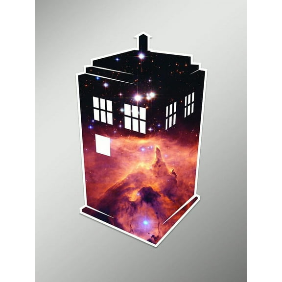 Outer Space Tardis Doctor Who Vinyl Decal Sticker | Cars Trucks Vans Walls Laptops Cups | Printed | 5.25 inches | KCD937