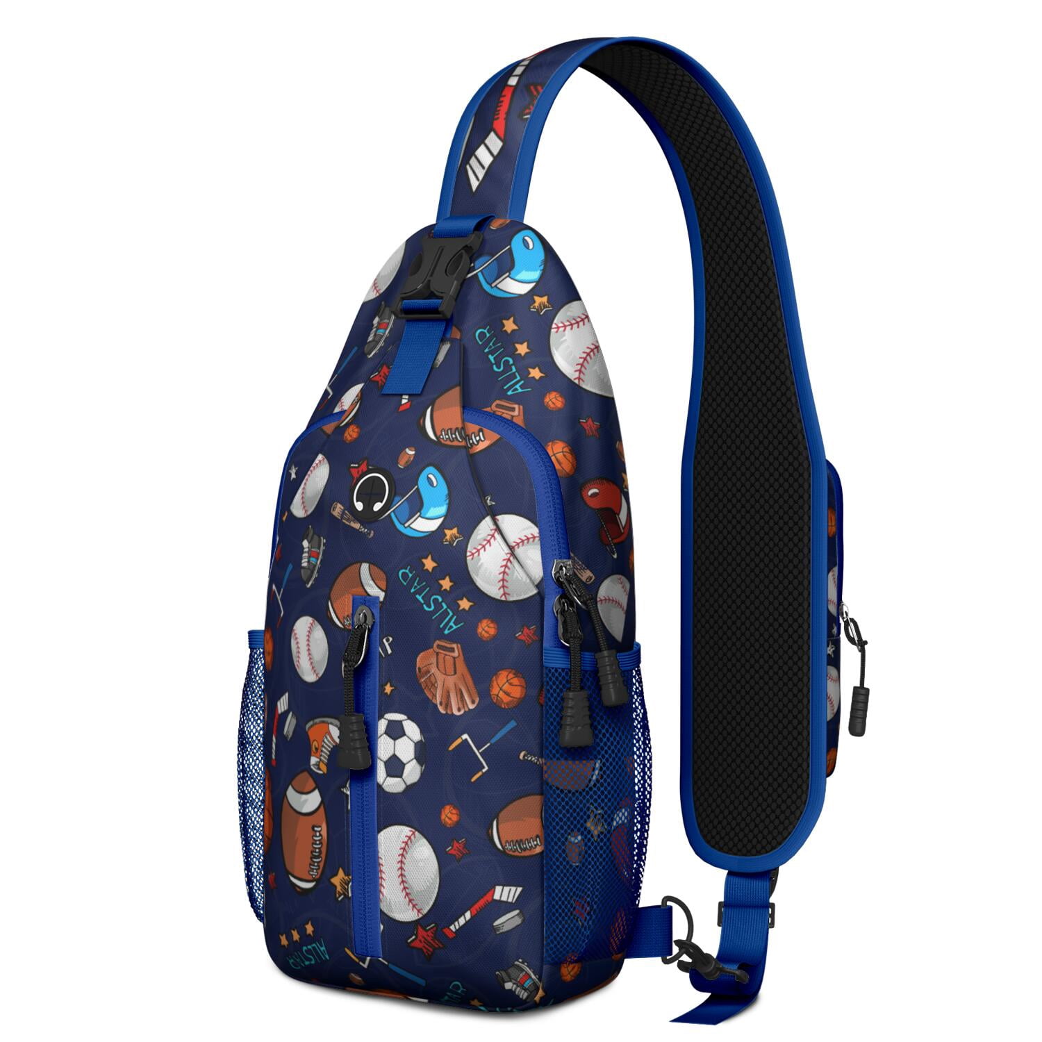 Outer Space Theme Sling Backpack with Galaxy Print – Lightweight Travel and Hiking Bag Featuring Water-Resistant Fabric, Ergonomic Fit, Quick-Access Pockets, Reversible Strap, Ideal for Sci-fi Lovers