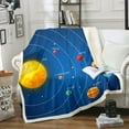 thumbnail image 1 of Outer Space Throw Blanket Solar System Blanket Teens Universe Themed Bedroom Decor Fleece Blanket Blue Galaxy Planet Print Fuzzy Blanket Space Theme Sherpa Blanket 30"x40", 1 of 6