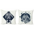 thumbnail image 1 of Ambesonne Outer Space Throw Pillow Cover 2 Pack, Galactic Astronaut Art, 18", Night Blue Off White, 1 of 2