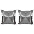 thumbnail image 1 of Ambesonne Galaxy Throw Pillow Cover 2 Pack, Oval Alien Life Cosmos, 20", Grey, 1 of 5