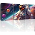 thumbnail image 1 of Outer Space Wall Art - Astronaut Spaceman Planets Canvas Prints Posters, Artwork for Space Room Boys Bedroom Playroom Home Decorations（Only canvas）, 1 of 6