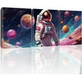 thumbnail image 1 of Outer Space Wall Art - Astronaut Spaceman Planets Canvas Prints Posters, Artwork for Space Room Boys Bedroom Playroom Home Decorations（Only canvas）, 1 of 6
