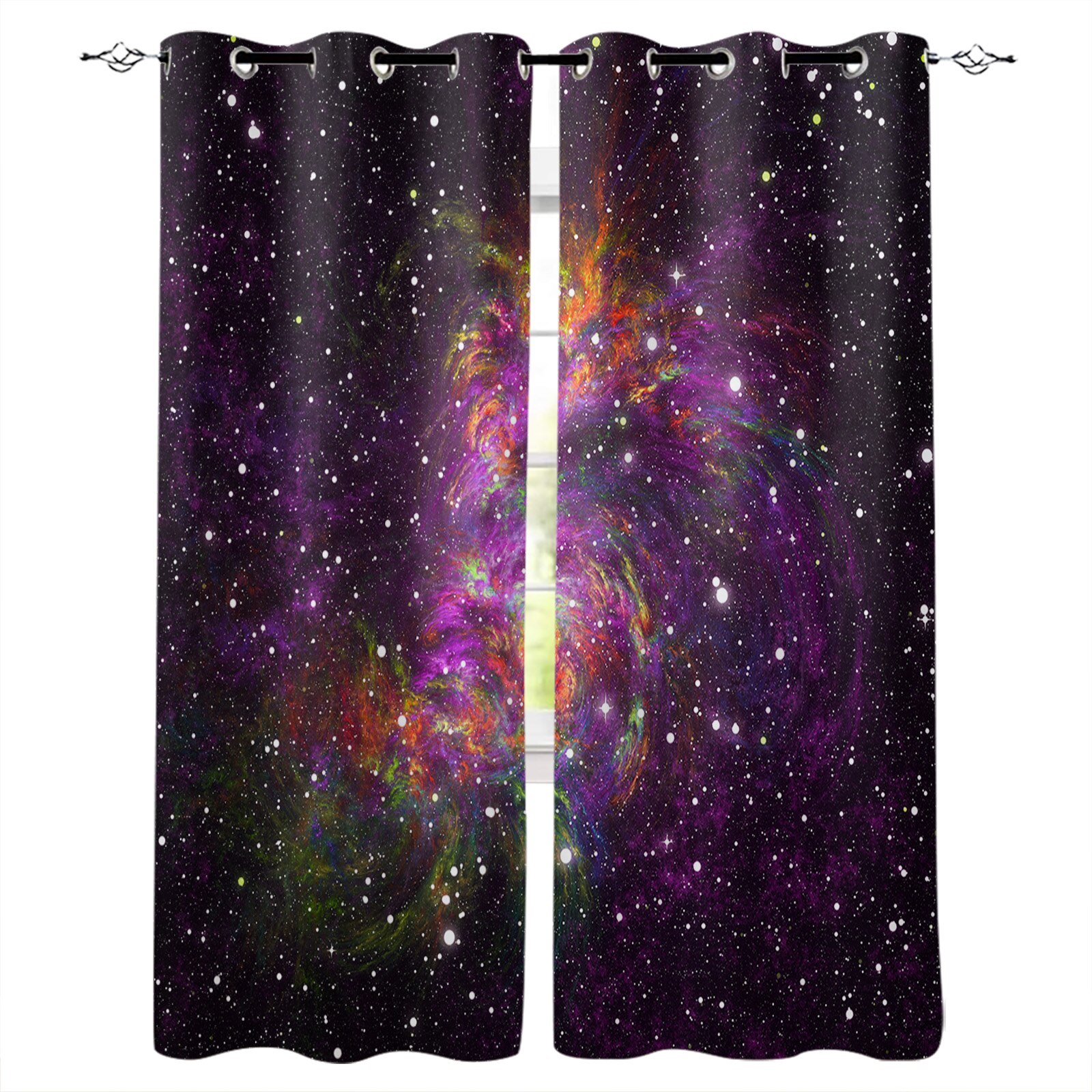 Outer Space Window Curtains Galaxy Stars in Space Celestial Astronomic ...