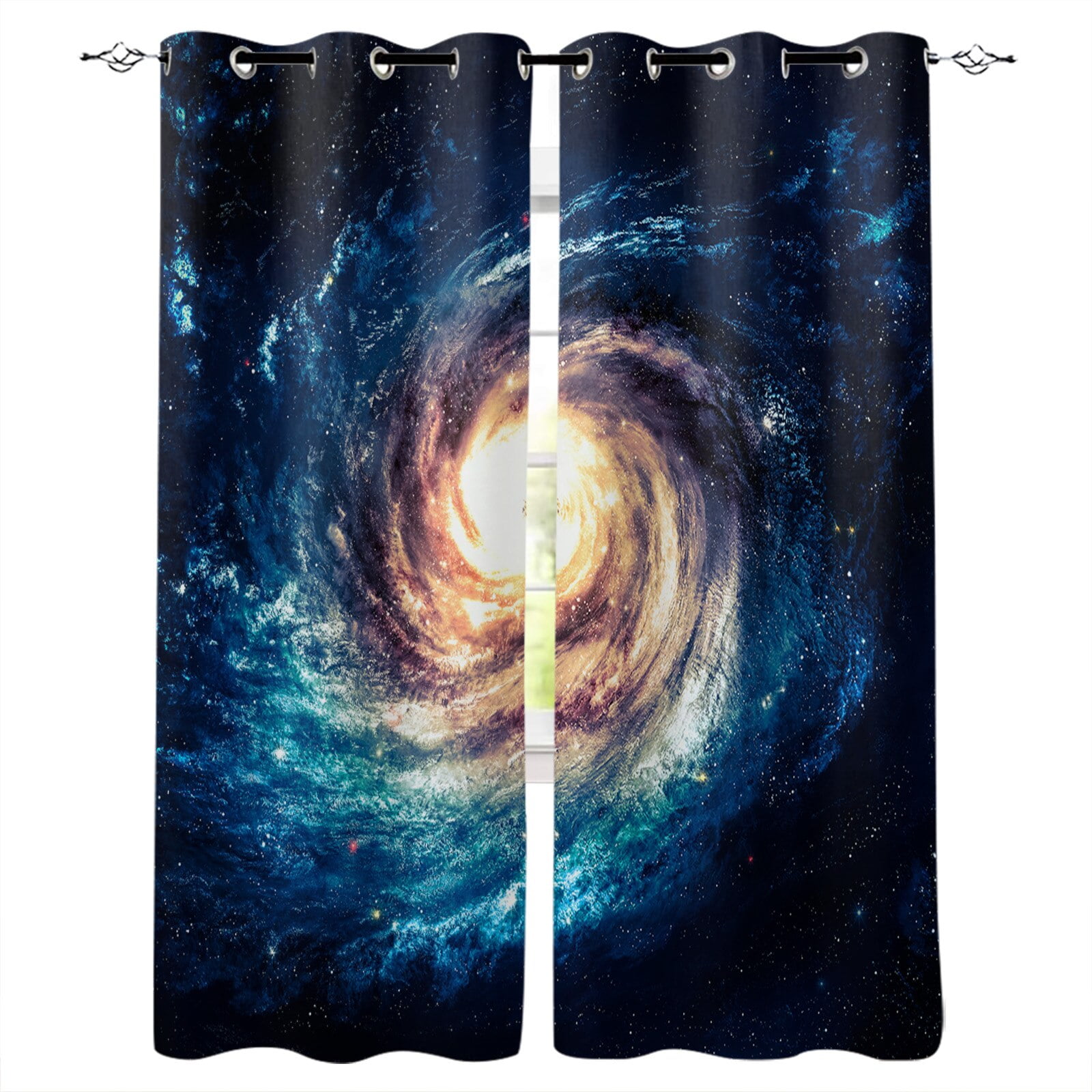 Outer Space Window Curtains Galaxy Stars in Space Celestial Astronomic ...