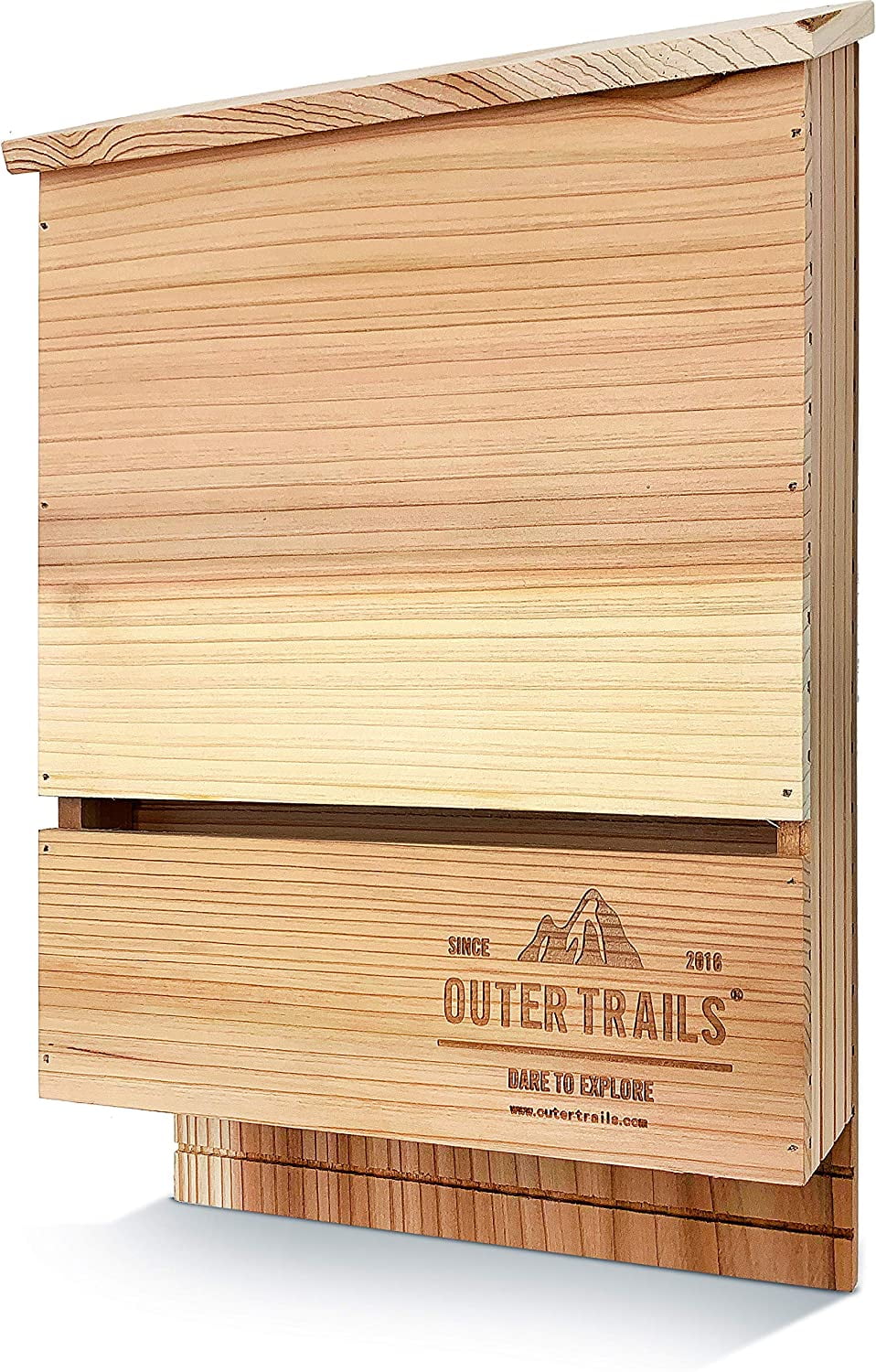 Natural Cedar Wood Two-Chamber Outdoor Bat Habitat