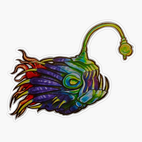 Outer Wilds Alien Anglerfish Mythical Ocean Creature Sticker