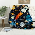 thumbnail image 1 of Outer space children's blanket, boy gift constellation, solar system blanket, super soft, galaxy rocket planet blanket, children's birthday bed, sofa, living room decoration, various specifications, 1 of 6