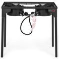 thumbnail image 1 of OuterMust 2 Burner Propane Gas Stove with 0-3 PSI Adjustable Regulator and Removable Legs Gas Burners for Cooking Perfect for Home Brewing, Seafood Boil and Camping, 1 of 8