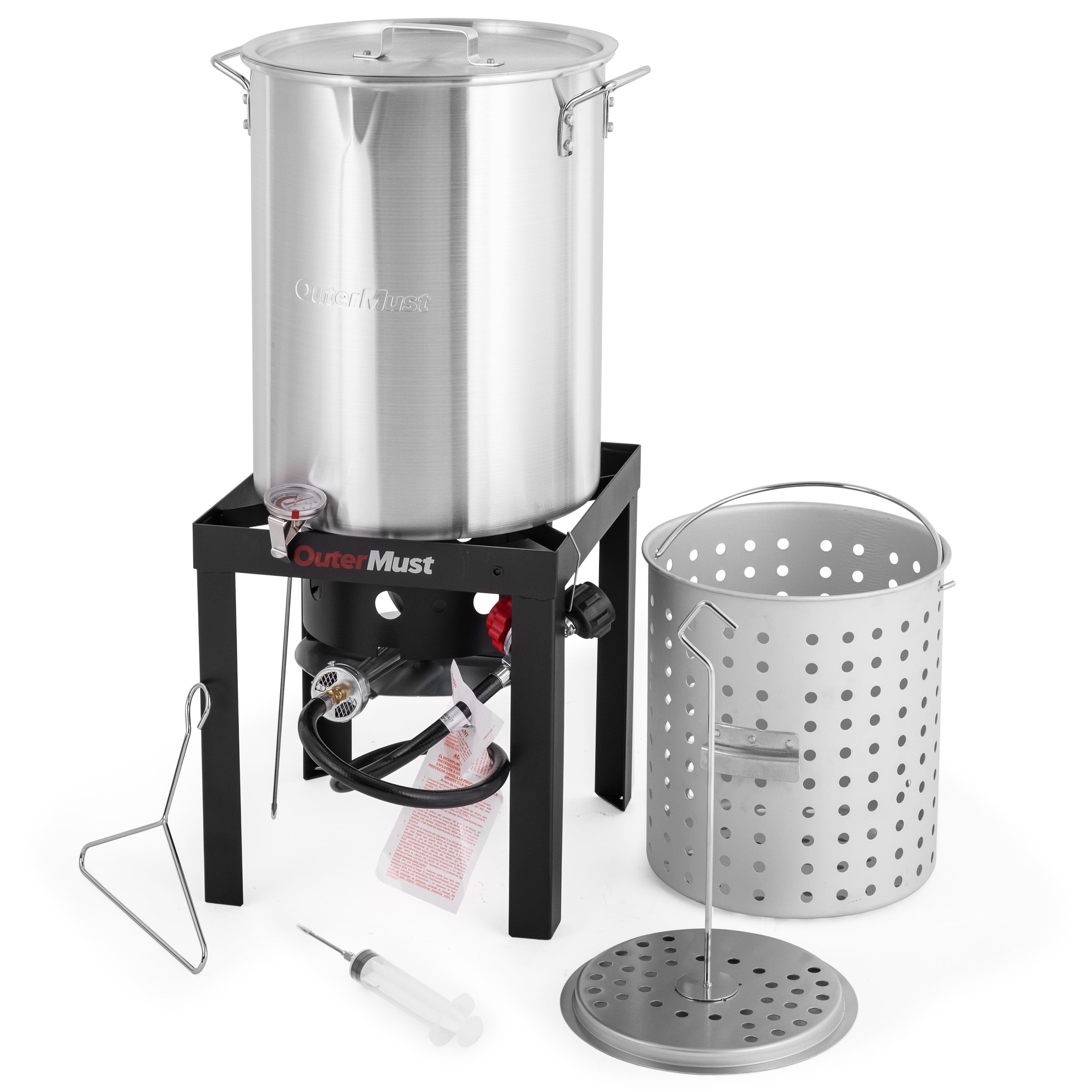 OuterMust 30 QT. Outdoor Seafood Boil Pot and Burner Kit, 50,000 BTU ...