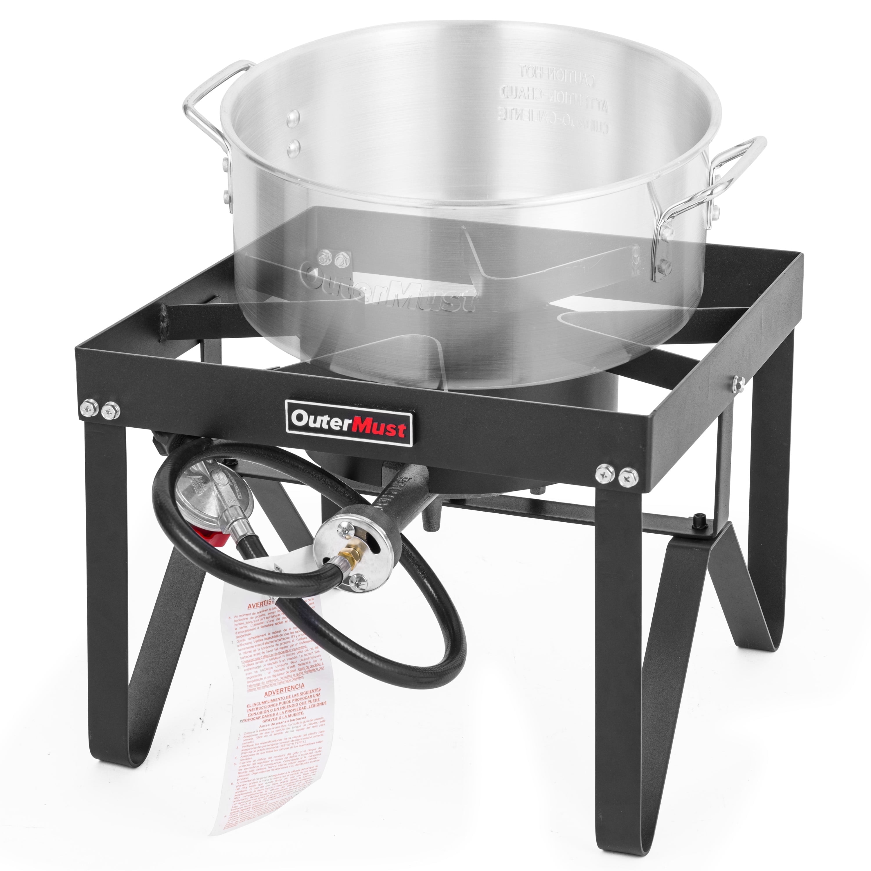 OuterMust Burner Propane Camping Stove 85000 BTU with 10 PSI Regulator for Outdoor Frying Turkey Frying Cooking