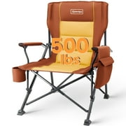 OuterSpa Oversized Camping Chair Big and Tall Camping Chair Compact Portable Camping Chair with Carry Bag High Back Padded Camping Chair Comfortable Heavy Duty Camping Chair, Support 500 lbs